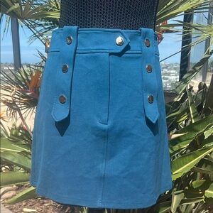 Karen Millen Ponte Rivet Detail Jersey Mini Skirt